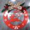 OEM Custom Wooden Cordless Flowers Holder Artificial Large Outdoor Wholesale Decoration Wreath Christmas