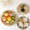 5Pcs Woven Wall Basket Decor Flat Boho Style Hanging Wicker Seagrass Placemat Baskets with Flower Patterns