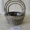 Customized grey wicker baskets Handmade Natural Willow Flower Baskets