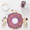 Violet Colored Sunflower Bone China Ceramic Dinner Plate Set With Gold Edged For Wedding Tableware