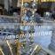 Luxury 4-Tier Antique Cast Iron Lantern with Gold Chrome Finish Big Crystal Empire Pendant Chandelier LED Light for Hotel Lobby