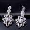 Quality Jewelry Supplier Big Size Flower CZ Zircon Wedding Party Drop Earrings