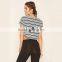 Wholesale women fashion tops cotton striped tops lady tops