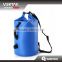 Blue and Yellow Color 25L 500D pvc tarpaulin Sailing waterproof backpack dry bag with 2 shoulders straps