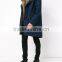 OEM oversize dark blue mens denim parka winter long fur coat with hood