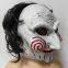 Halloween Saw Latex Mask Creepy Movie Theme Cosplay Man Prank Chainsaw Grimace Horror Headwear Masks