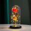 Wedding Decorations Red Artificial Roses in Glass Dome with LED Light for Lovers Girlfriend Wholesale