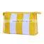 Big stripe green PVC hand bags cheap makeup online cosmetics online bag