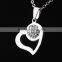 Titanium heart pendant necklace Jewelry Diamond cut heart-shaped clavicle chains wholesale