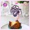 Laser cut pearl paper flower shape decoration cupcake topper CT-4