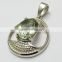 Green Amethyst Stone Silver Jewellery Pendant, Handmade Silver Jewelry, Gemstone Silver Jewelry