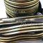Black Gold Metallic Stripes Fold Over Elastic - 5/8'' Custom Printed FOE Babygirls Headbands Elastic by the Yard