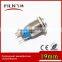 19mm stainless steel waterproof latching 3vdc white LED lighting pushbutton switch