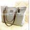 Manufacturer promotion fashion tote canvas shopping grocery bag heavy duty solid versatile handbag for women