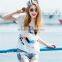 Fashion Young Lady T Shirt Printing in China 95 Cotton 5 Elastane T Shirt White