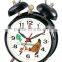 4 metal case mechanical alarm clock mechanism, retro design clock, desktop clock