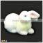 ceramic rabbit figurines white flock rabbit fur