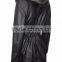 Ladies Black Knee Length Detachable Fur Hooded Soft Nappa Leather jacket