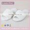 Open Toe Terry Towelling Bath Disposable Hotel Slippers With EVA Sole White