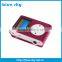 Promotion gift mini metal clip arabic mp3 usb player with LED screen