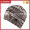 A-628 Men Hand Knitted Fleece Pom Beanie Chunky Fleece Winter Pom Hat Men Wool Fleece Lined Beanie