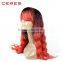 Bleached Knots Ombre Red Full Lace Wig, 180% Heavy Density European Hair Full Lace Wig