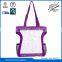 nice polyester clear PVC tote bag with mesh pockets