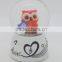 Lovely owl designs with Colored lights snow flake souvenir polyresin wedding favors water snow globe