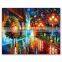 Hot selling streetscape knife oil painting on canvas