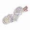 New Fashion Multicolor Crystal Peach Heart Mini Front Hair Head Clips Hair Accessory For Girl