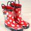 2016 cheap kids rain boots with loop dots wellie boots fashion wellington boots