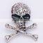 43*37mm New Fashion Wholesale Simple Design High Quality Skull Cheap Rhinestone Brooch