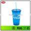 Bpa Free double wall clear plastic tumblers with straw 16 oz