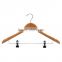 High quality wooden hanger with notches with metal chrome plate clip