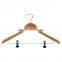 High quality wooden hanger with notches with metal chrome plate clip