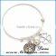 fashin Customized Charms Women Expandable Wire Bangle Bracelet