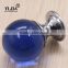 1 inch chrome plated zinc base light blue crystal handle