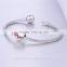 X127 DIY Slide Stamped MY HEART LOOKS FASTEN Letter Red CZ Stone Heart Charms