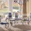 Modern royal marble stainless steel dining table design for banquet hall