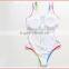 Wholesale Rainbow Sexy Fashion Front Zipper Woman One Piece Swimsuit