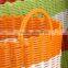 Wholesale 2-handles Bright Mix Colors Plastic Weave Dirty Clothes Basket