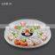 6 Compartments Disposable Plastic Round Food Container Box for Salad,Fruit,Sushi,Drysaltery and Dessert Packaging