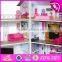 2017 Best luxurious and attractive six rooms wooden doll house play for kids W06A245