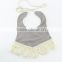 Tassel Soft Inside Fabric Pure Linen High Quality Bibs Fashion Bib Bag In Box