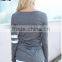 Long Sleeve Women Patchwork T-shirt