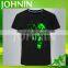 Custom cotton your design mixed size glow in the dark 3D LED t-shirt