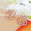 Christmas Gift Pearl Rose Flower Beads Crystal Vintage women Earrings Style Cute Sweet Stud Earrings Fashion Fine Jewelry
