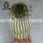 2017 Fashion Beanie New With Pompom For Girl'S Knitted Cap Crochet Hats Real Raccoon Fur Ball Winter Hat