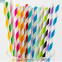 Color Biodegradable Paper Straws - Bright Colors - Eco Friendly Straws for Juice, Soda, Cocktails, Shakes - Great for Birthday Parties, Bridal Showers, Cake Pop Sticks