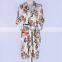 New Women Chiffon Beach Kimono Cardigan Bird Leaves Print Open Front Holiday Loose Thin Blouse Beachwear Cover Up